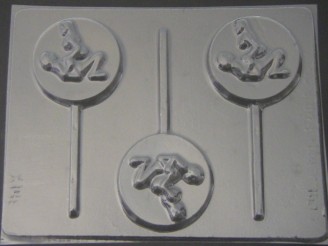 148x Round Her On Him Chocolate or Hard Candy Lollipop Mold